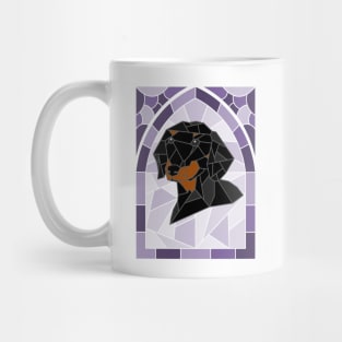 Stained Glass Black Dachshund Mug